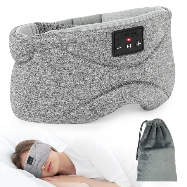 Écouteurs de sommeil sans fil Bluetooth 5.2, bandeau respirant, 3D,  musique, masque oculaire, oreillettes pour dormir sur le côté - AliExpress