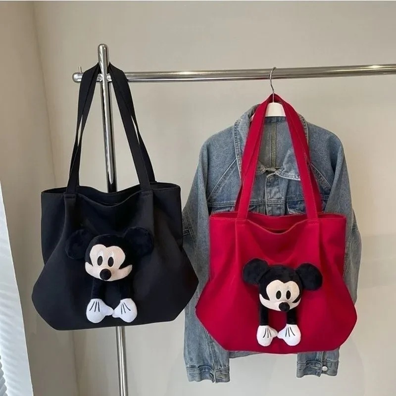 Disney New Cartoon Casual Shoulder Bag Tote for Students Mickey Mouse Female nylon Large Storage Shopping Bag shoulder bag women handbag