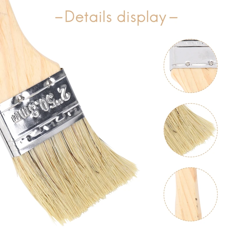 B62B-24 Pack Of 1.5 Inch (35Mm) Paint Brushes And Chip Paint Brushes For Stains Varnishes Glues And Gesso