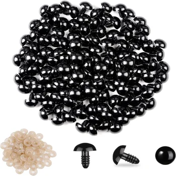 Wholesale 50pcs 5-24mm Eyeball Doll Accessories Black Plastic Plush Safety Eyes Amigurumi for Toys DIY Funny Toy Eyes Animal
