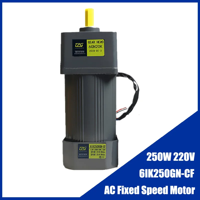 

250W 220V AC Gear Fixed Speed Motor 6IK250GN-CF Single Phase High Torque Deceleration Asynchronous Motor