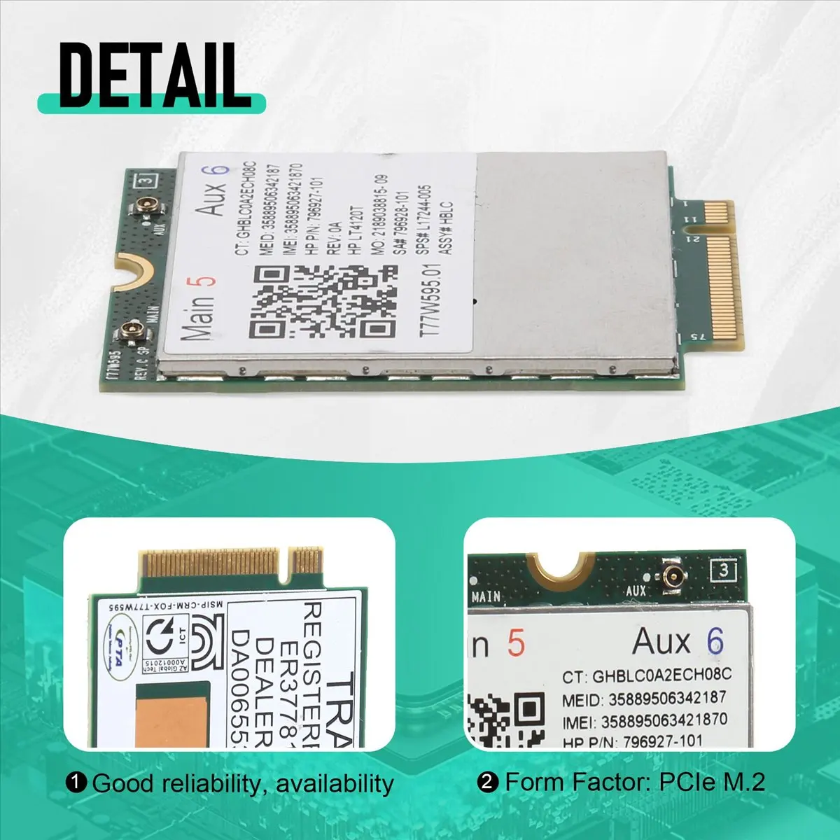 A10I Lt4120 X5 LTE T77W595 796928-001 4G WWAN M.2 150Mbps LTE 모뎀 엘리트 X2 840 850 G3 640 650 645용