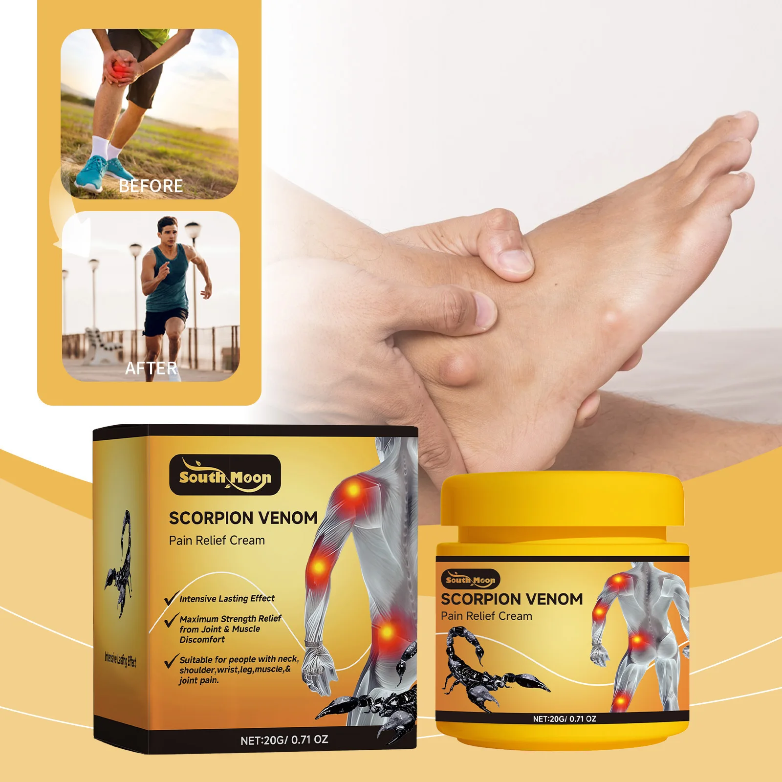족저근막염 Scorpion Chinese Pain Relieve Cream Rheumatoid Arthritis Joint Back Relief Rheumatism Low Back Pain Bruises Cramps Plaster
