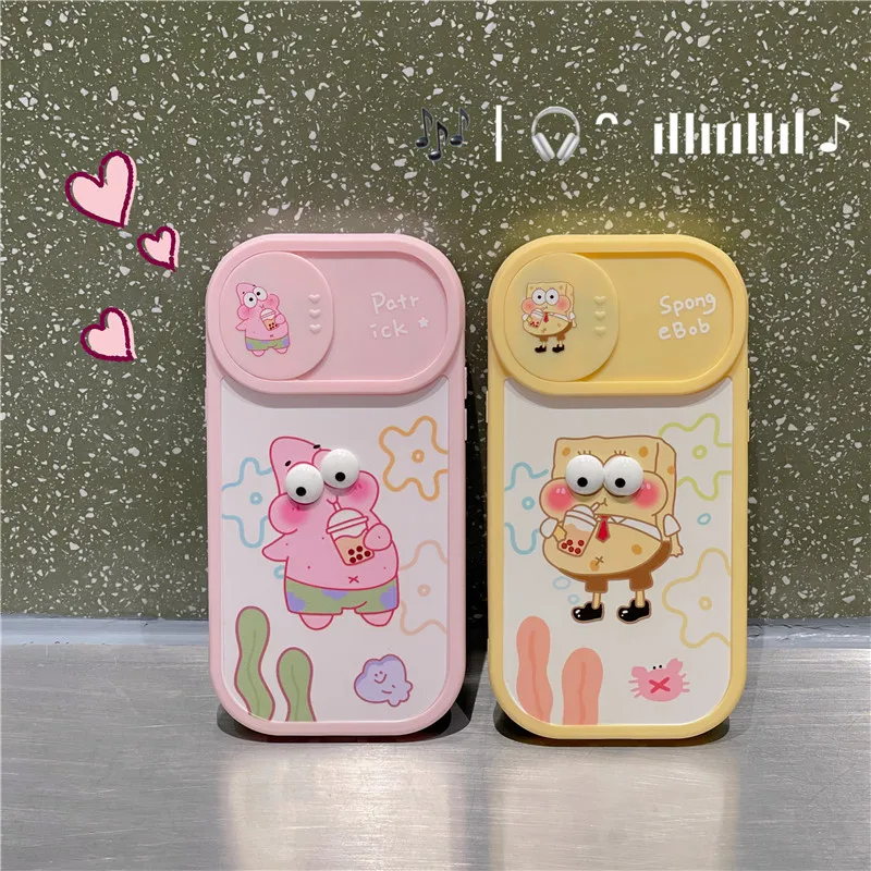 Funny Cartoon Spongebob Squarepants Patrick Star Case Per Iphone 11 12 13 14 15 Pro Max Moving Windows 15Pro Cover Capa
