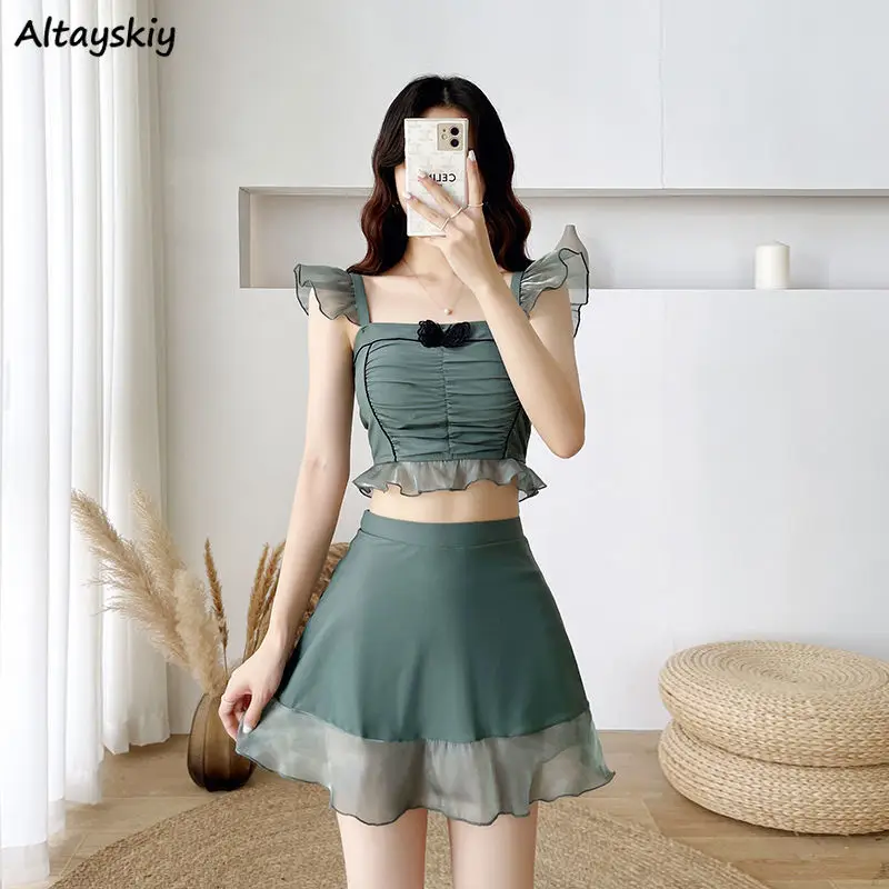 Bikini Set Women Summer Clothing Holiday Popular New Arrival Young Ladies Teens Street Wear Fashion Bow Solid Elegant Cosy Ins