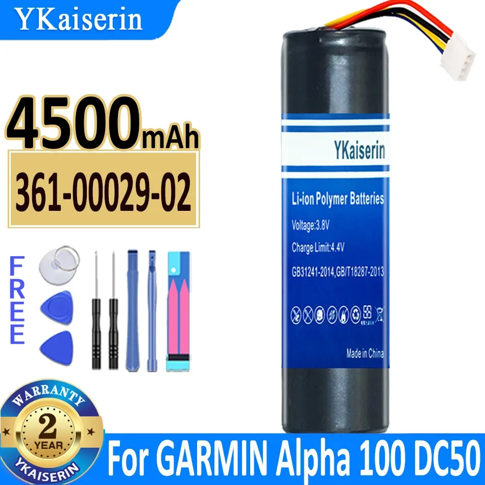 

Аккумулятор ykaisсеребрин 361-00029-02 на 4500 мА · ч для Garmin Alpha 100 DC50 GAA002 GAA003 GAA004 T5 TT10 TT15, бесплатная гарантия на инструменты
