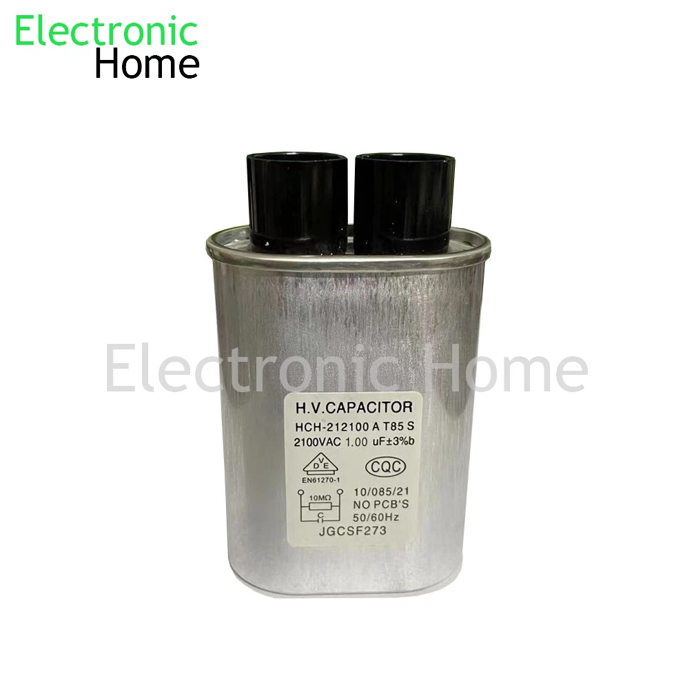 High Voltage Capacitor 1PCS/LOT Microwave oven high voltage capacitor 1.0UF 2100V 1UF plug 4.8MM 2100V1UF 1.0UF2100V 2100VAC HCH-212100 A T85 S