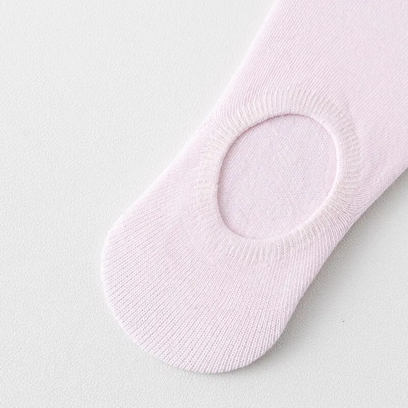여성용 단색 보트 양말, 보이지 않는 로우 컷 실리콘, 미끄럼 방지, 발목 방지 양말, 여름, 5 켤레