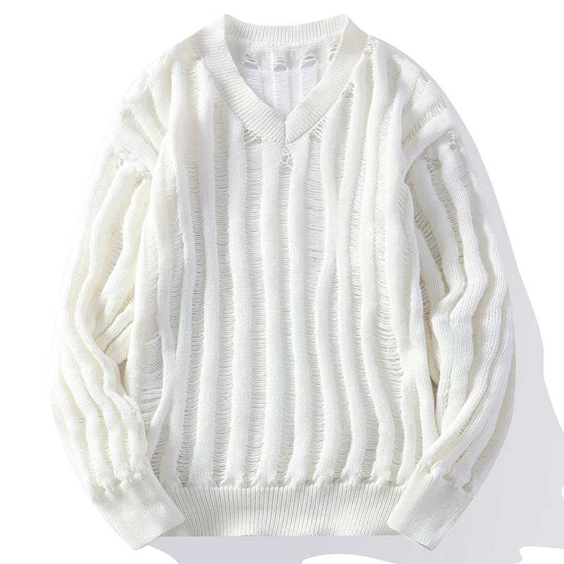 

2023 Autumn New style V-neck Men's High-Quality Fashion Trend Stretch Sweater Casual Comfortable Warm Sweaters men size M-4XL