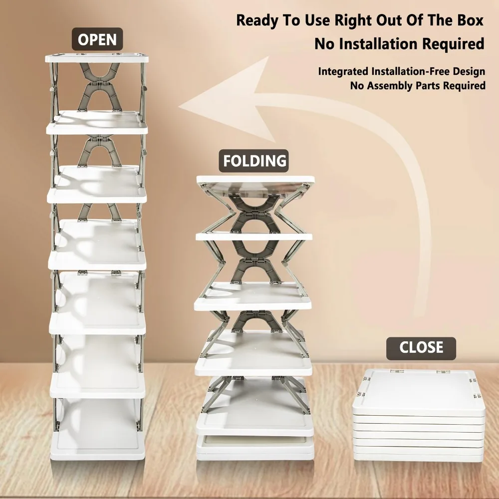 Foldable Shoe Rack Storage Household Multistorey Moisture-Proof Plastic Shoes Rack Door Entrance Vertical Collapsible Shoe Shelf shoe rack