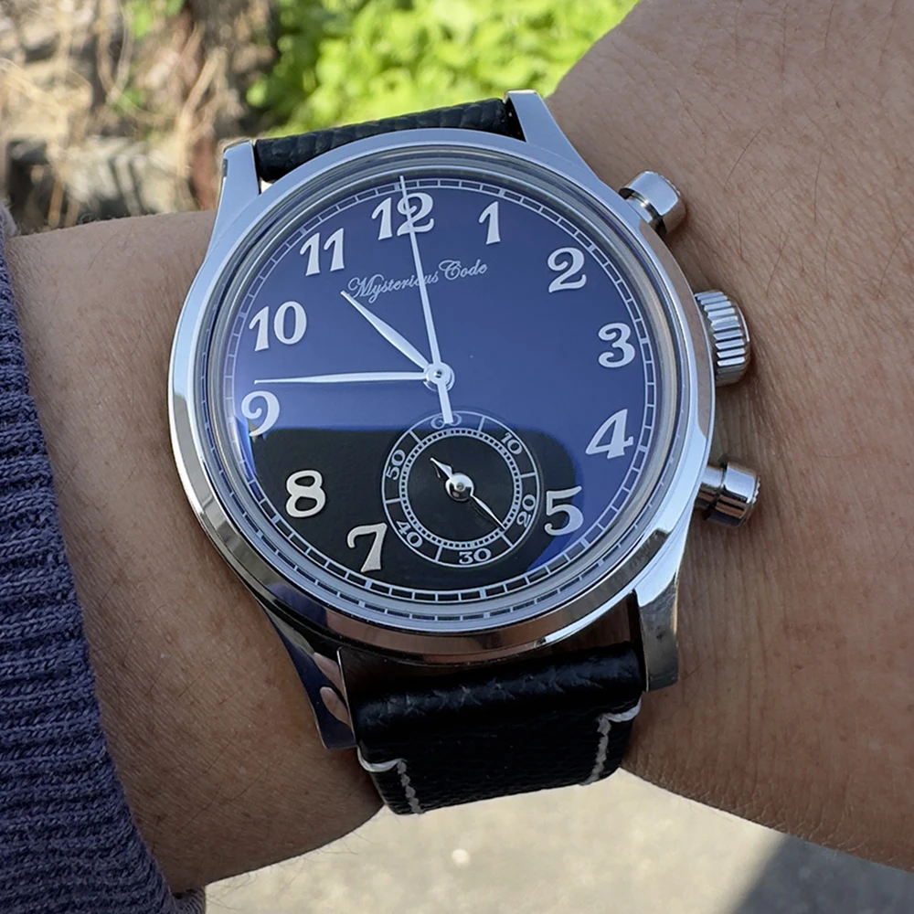 38Mm Pilot Chronograph Watch Men Vintage Vk63 Chrono Watches 41Mm Orologi Da Polso Al Quarzo Con Quadrante Secondario Orologi Retrò 1963 Codice Mister