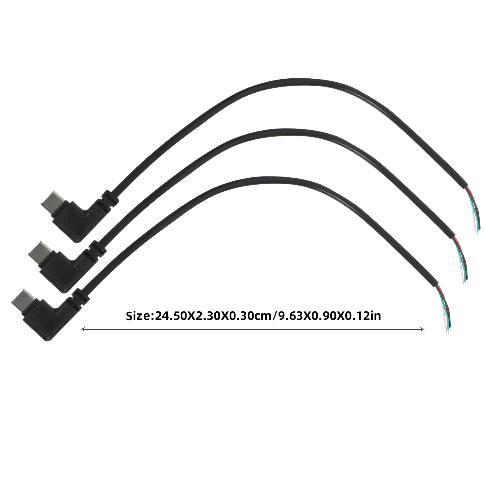 4 Pcs USB Data Cable Extender Short Charging Small Pvc Unbreakable Right Angle Portable