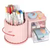 Rotating Office Desk Organizers and Accessories with 2 Drawer, Pencil Holder for Desk, Office Home Art Supplies 1