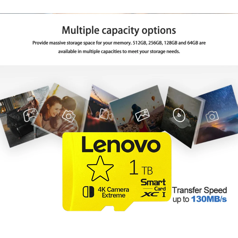 Lenovo Memory Card For Nintendo Switch V60 4k Micro TF SD Card 512GB 256GB 128GB Waterproof SD Card For Nintendo 64 Game