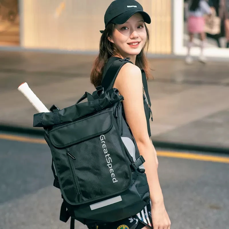GreatSpeed Tennis Racket Bag Sports Backpack Badminton Tennis Racquet Bag Waterproof Travel for Men Women with Show Compartment
