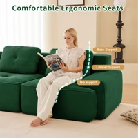 Модульный диван Green Cloud, сжатый диван без костей, удобный вельветовый диван-облако, 3-местный диван с глубоким сиденьем для гостиной — изображение 3