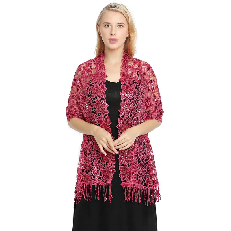 

Новинка весна-осень, шаль с блестками и кисточками, шаль в европейском и американском стиле, женская накидка