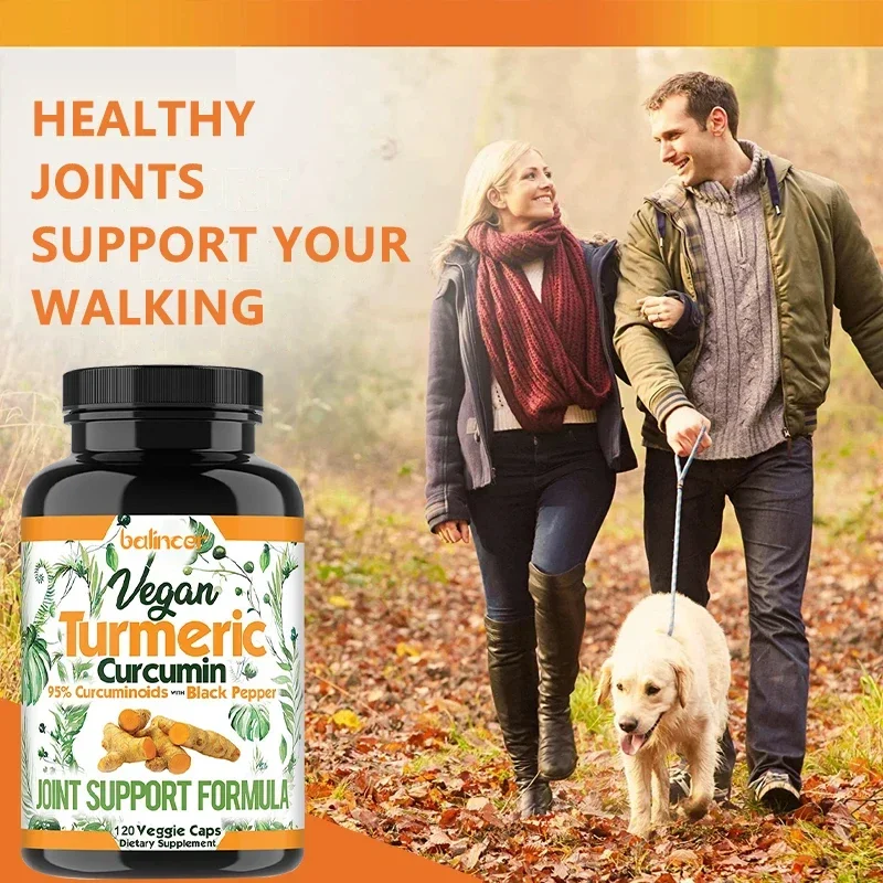 Turmeric Capsules Curcumin Supplement with Black Pepper, Premium Joint Health and Joint Supplement, Muscle, Bone, Immune Health