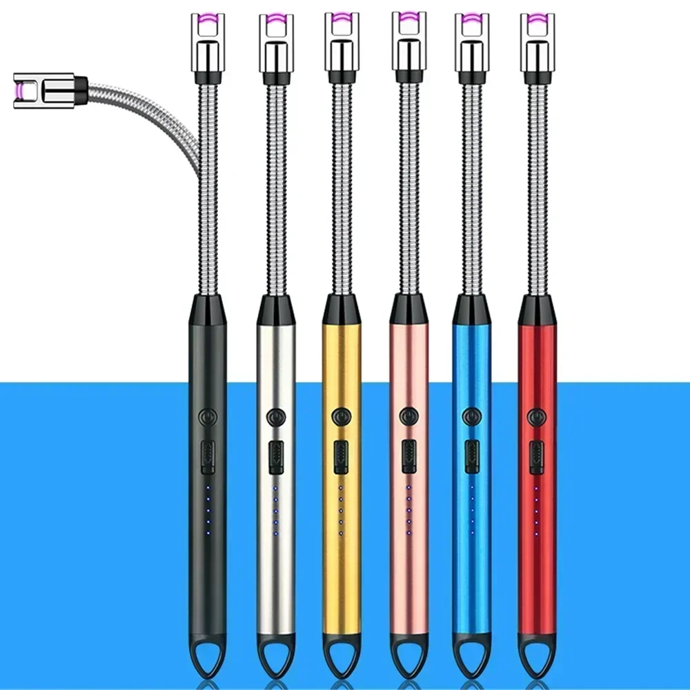 360&deg; Outdoor Kitchen Lighter USB Rechargeable Portable Electronic Lighters Metal Windproof Safety Candles Gas Stoves Gift gas stove igniter cigar lighter electric arc lighter flame torch lighter