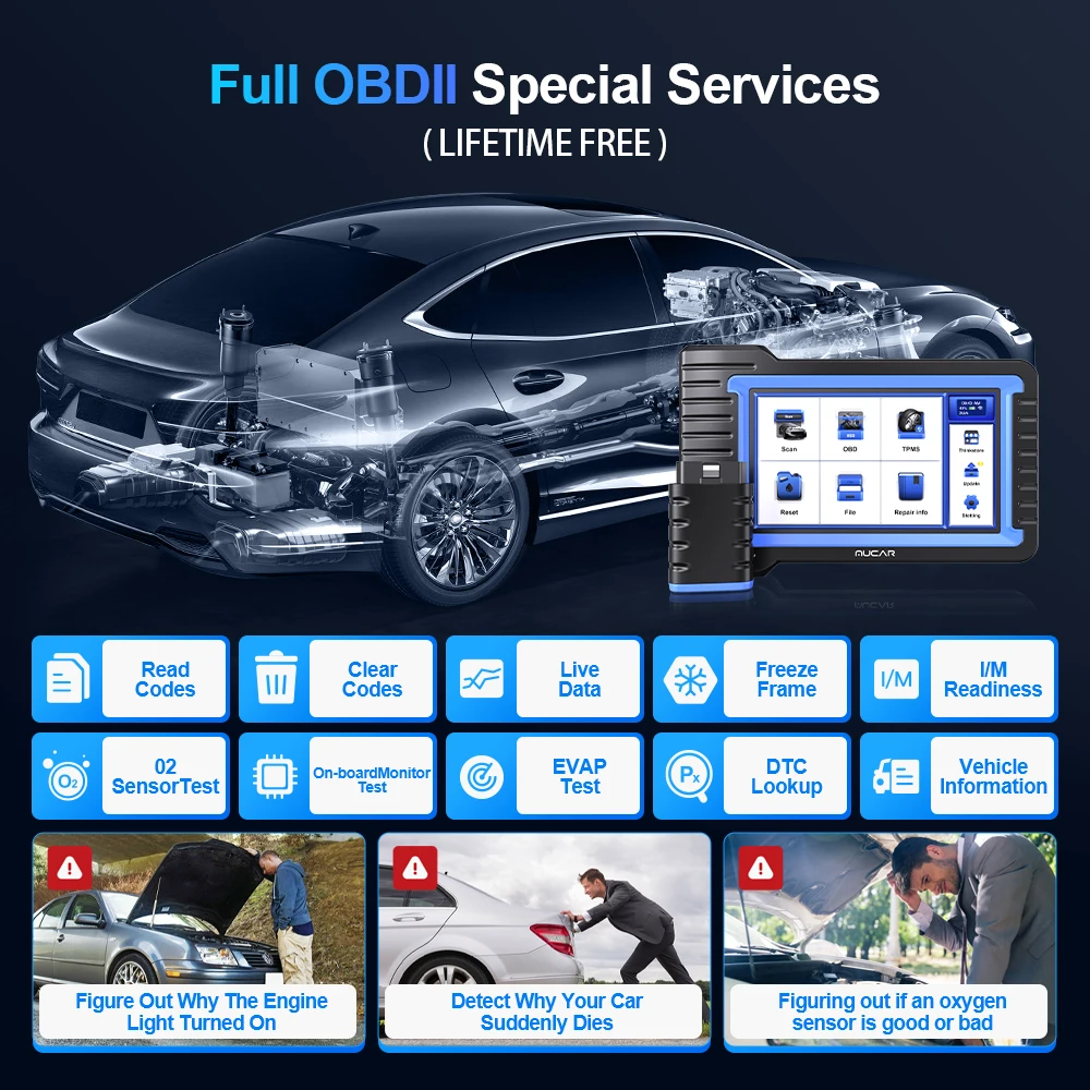 Automotive diagnostic scanner MUCAR VO7 Automotive OBD2 Scanner Professional ECU Coding Bidirectional Test Full System Code 28 Reset Car Diagnosis Tools