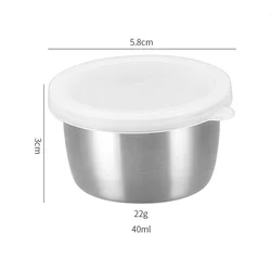 Stainless Steel Leak-Proof Sauce & Seasoning Container with Silicone Lid - 40ml Capacity (40ml)