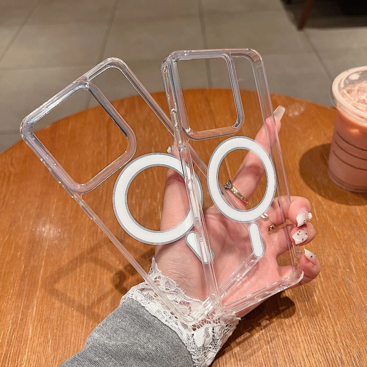 Crystal Clear Shockproof Magnetic Phone Case with Mag-safe Compatibility