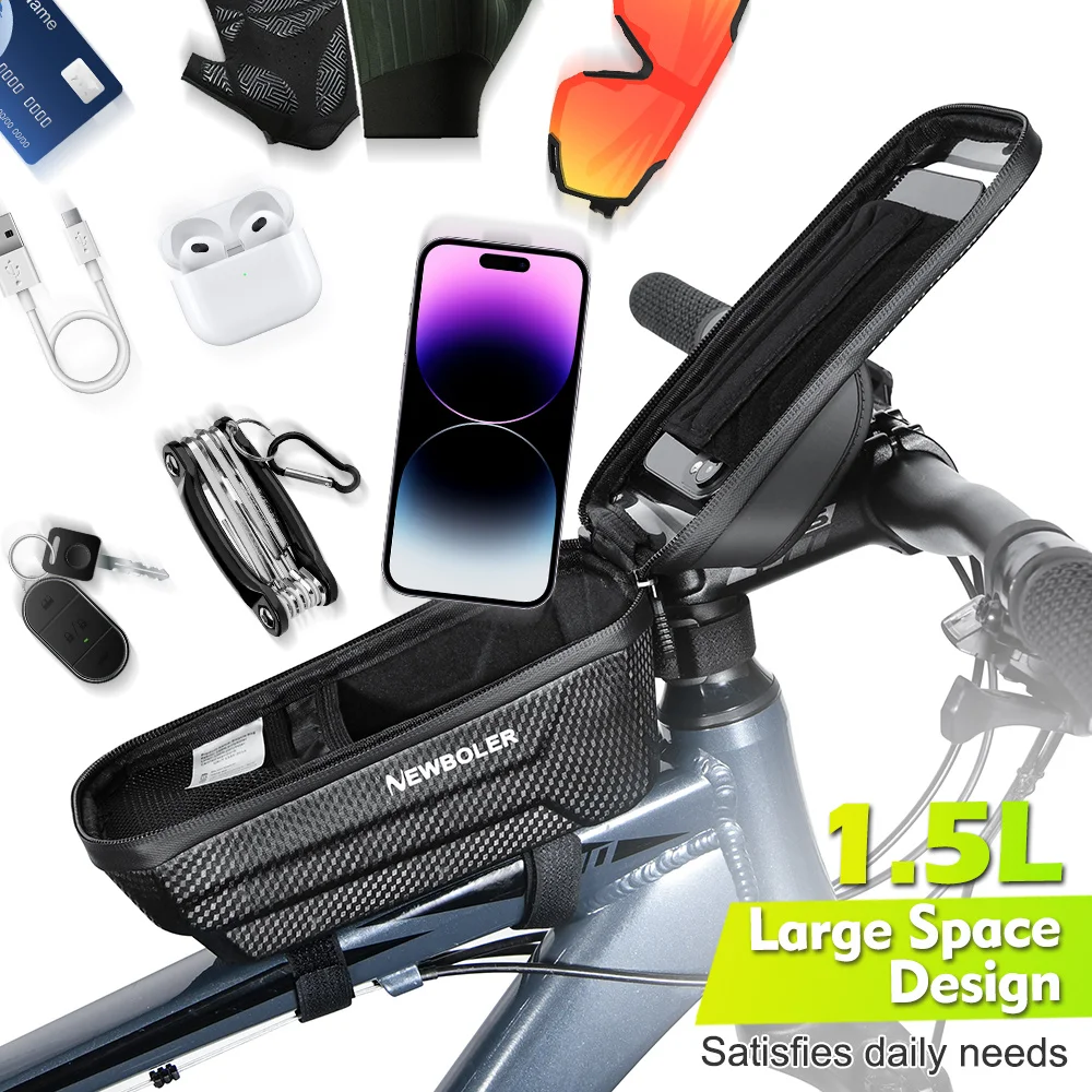 Waterproof Bicycle Top Tube Bag with Phone Case 4