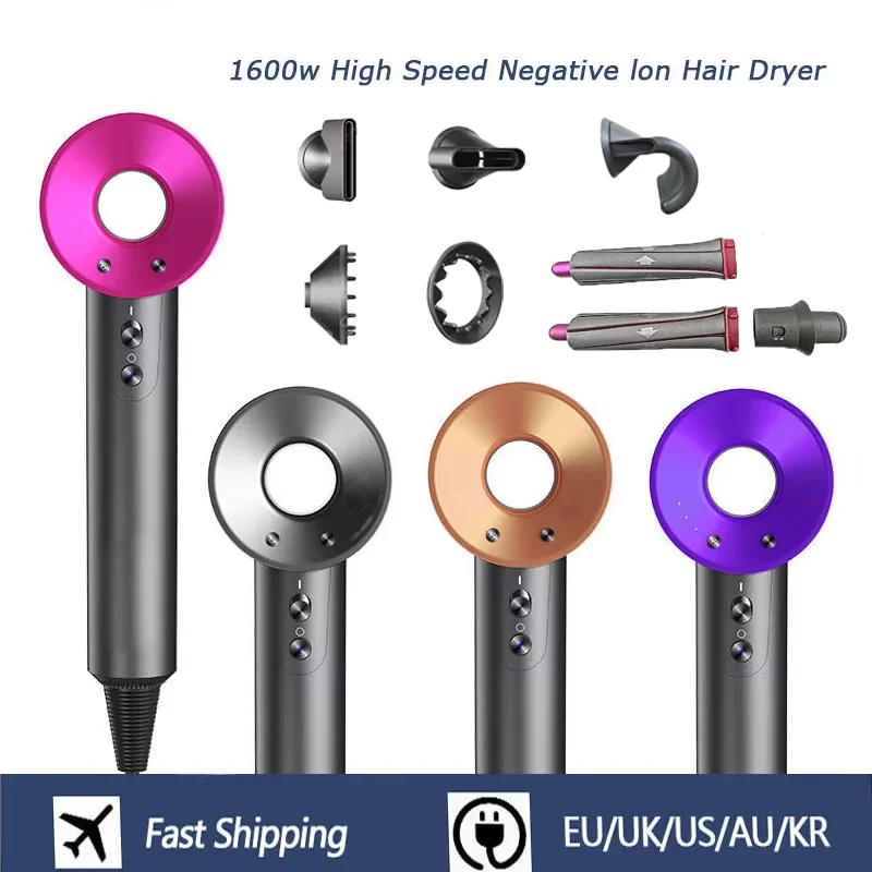 Professional Leafless Constant Temperature Negative Ion Attachment 5 Powerful Home Travel Portable Electric Hair Dryer
