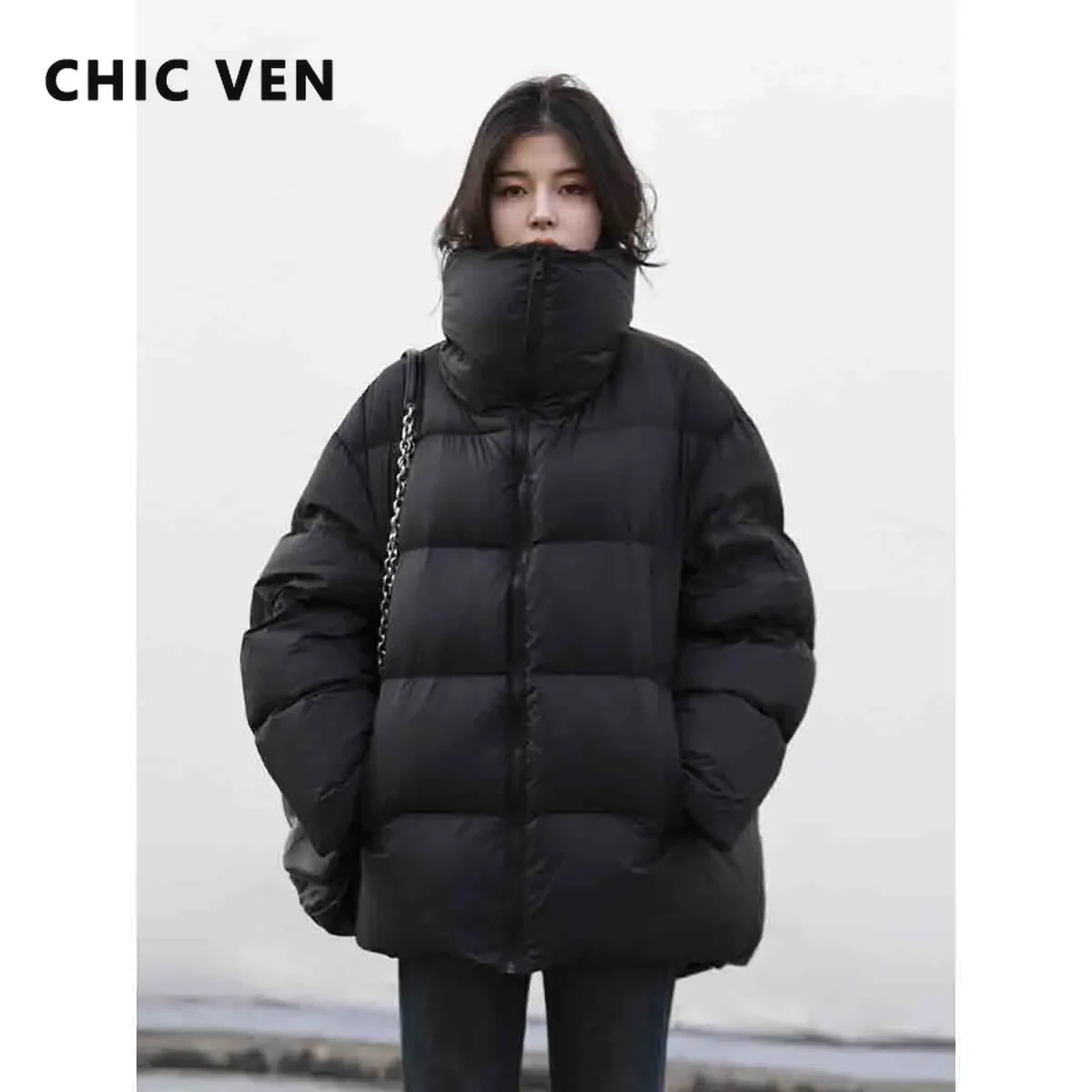 CHIC VEN オーバーサイズダウンジャケット Lサイズ グレー