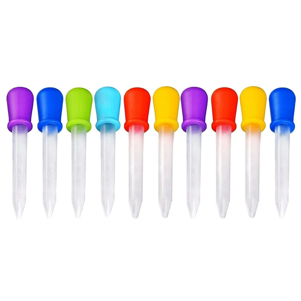 

10PCS Droppers Silicone and Plastic for Silicone Mold Pipette Dropper School Home Supplies (Random Color)
