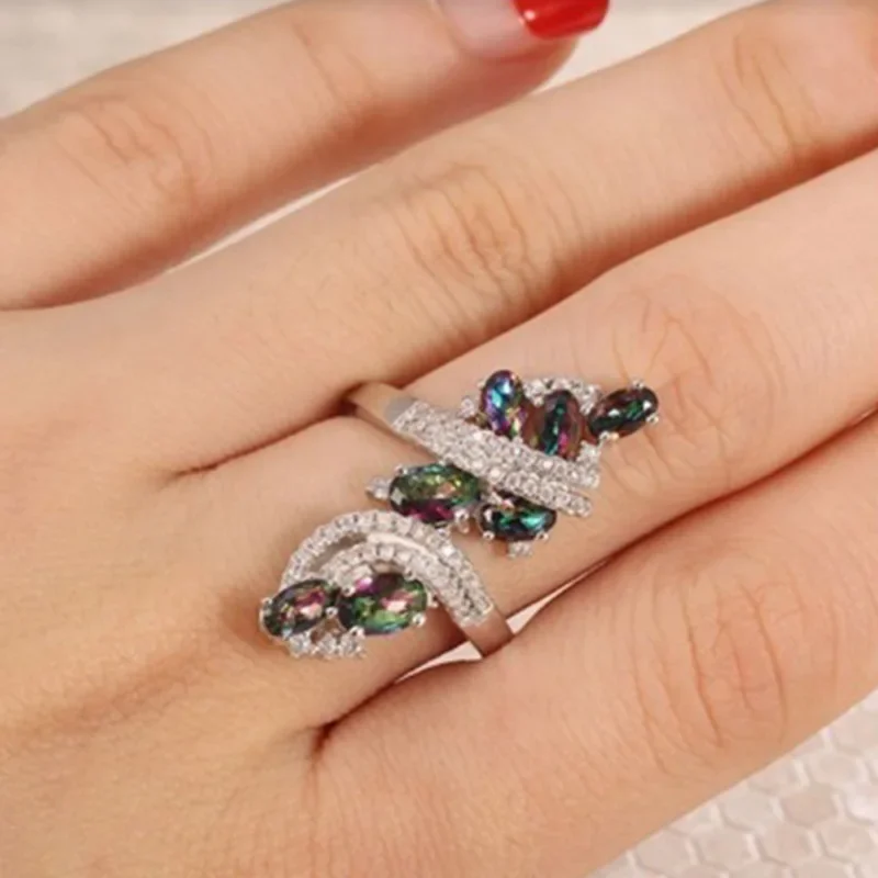 Luxury Colorful Zircon Ladies Accessories Rings for Women Wedding Jewelry Luxury Knot Ring Milangirl crystal rings zircon rings stone rings fashion rings wedding rings fashion ring finger rings