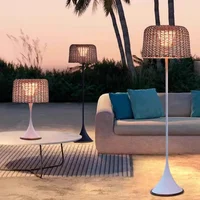 Outdoor Solar Floor Lamp,Waterproof Rattan Floor Lights For Patios, Decks, Garden,Outdoor Floor Lamps For Patio Plug In 1