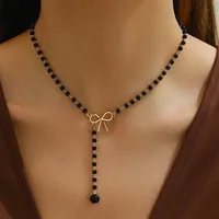 Collier à pampilles en perles noires et blanches pour femmes, ras du cou, cadeau pour ami, vente en gros, livraison directe, nouveau 6