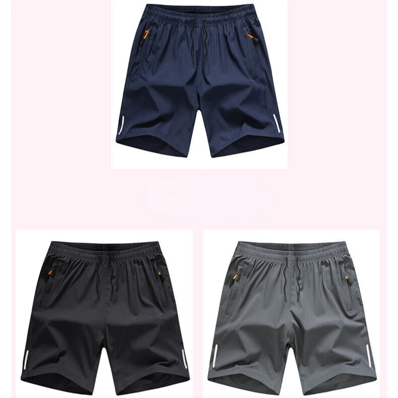 Running Shorts Sports Shorts Fitness Pants Ice Silk Plus Size Basketball Shorts Thin Running Loose Pajama Pants Beach Quick-Drying Breathable Gym Pants