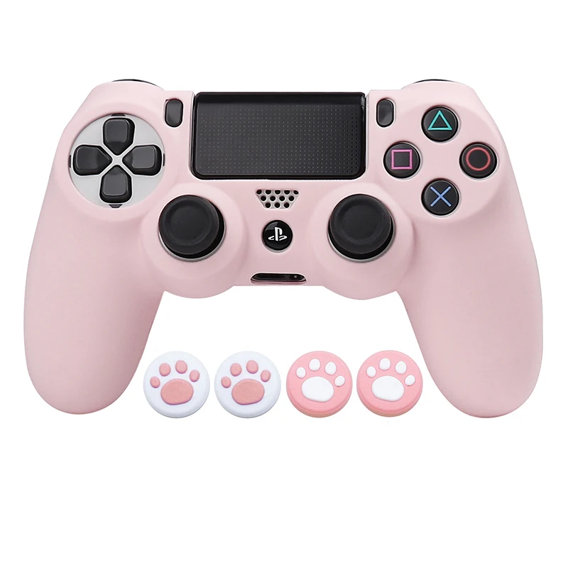 Soft Silicone Protective Control Cover For Playstation 4 Controller Skin PS4 Gamepad Case With Joystick Grip Caps