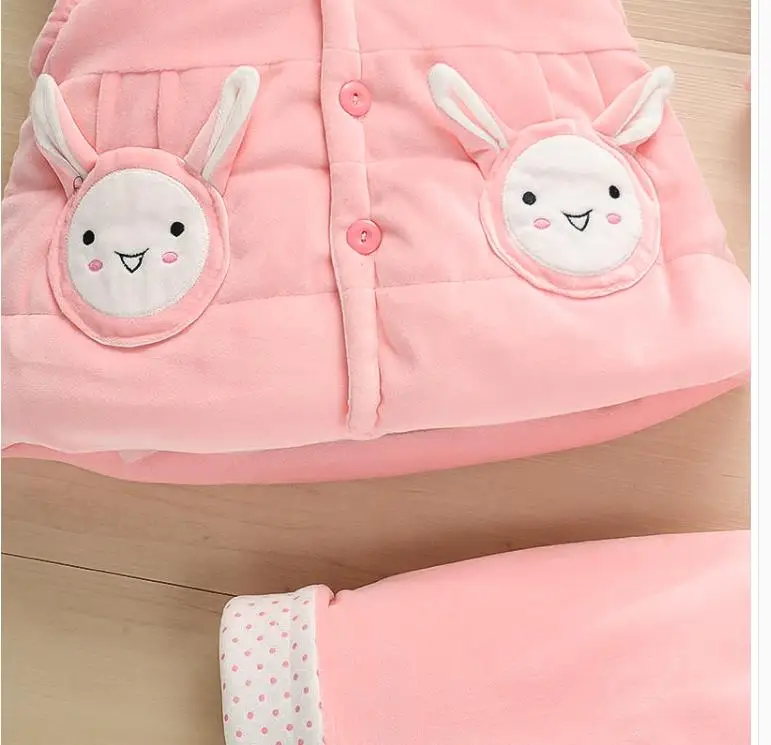 Thin cotton cute baby girl three-piece set 3
