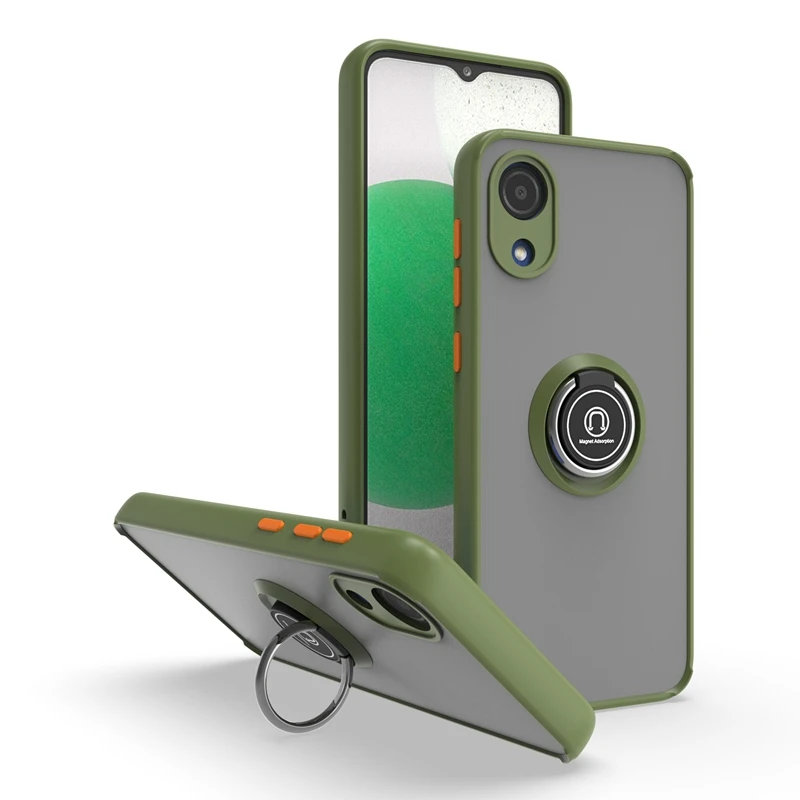 KEYSION Fashion Matte Hülle für Samsung A03 Core A01 Core Transparenter Ringständer Stoßfeste Handyhülle für Galaxy M_voghion.com