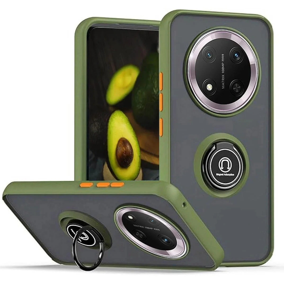 Armor Matte Clear Case with Magnetic Stand Holder and Shockproof Protection