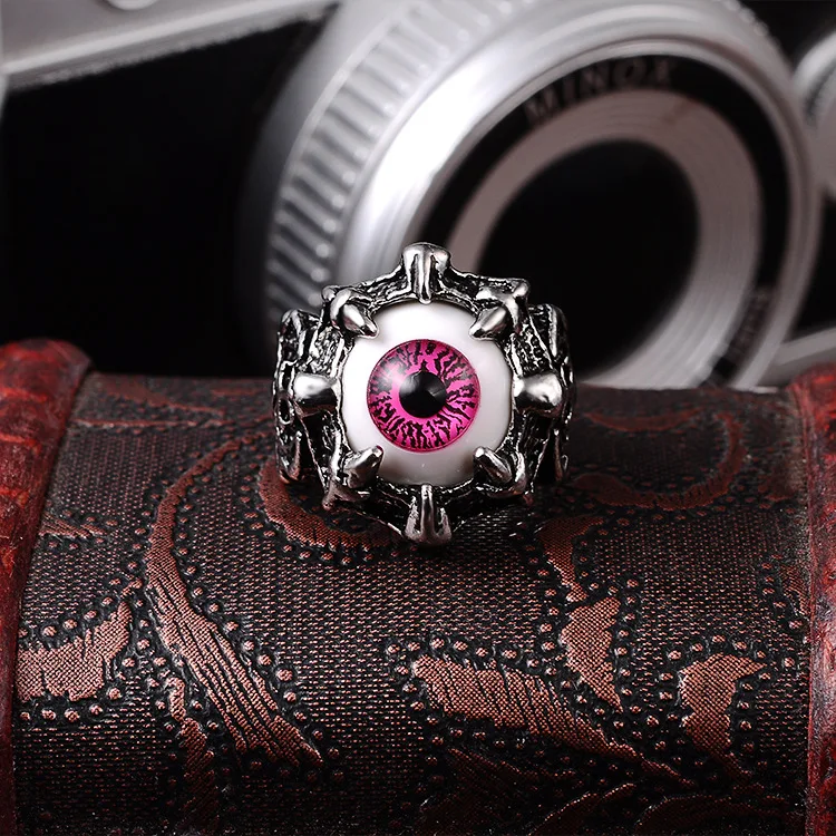 Anillos góticos coloridos de mal de ojo para hombr y mujer, anillo