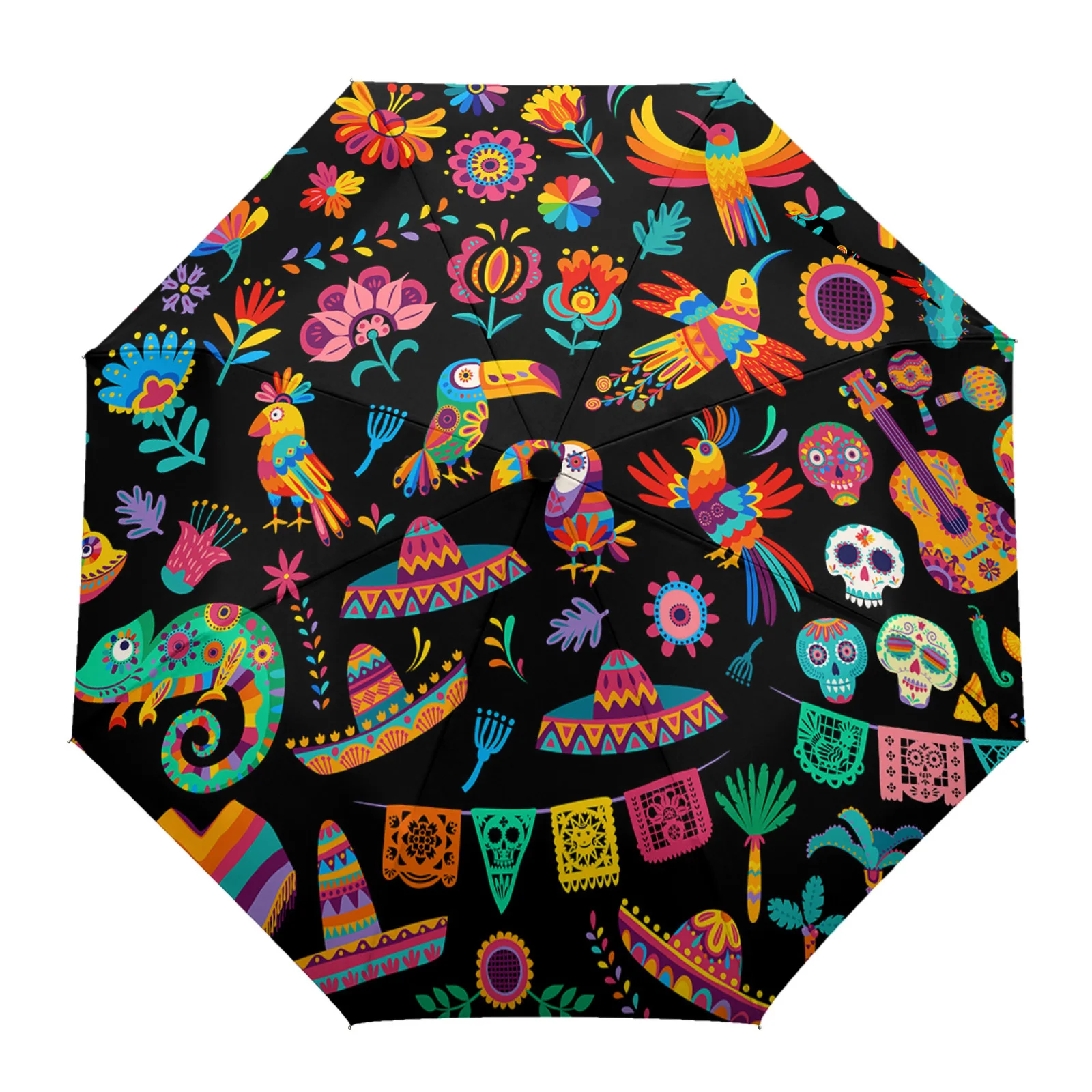 

Мексиканский фестиваль шаблон текстуры не Φ Зонт Открытый Печатный дождевой Зонтик для женщин детей зонтик