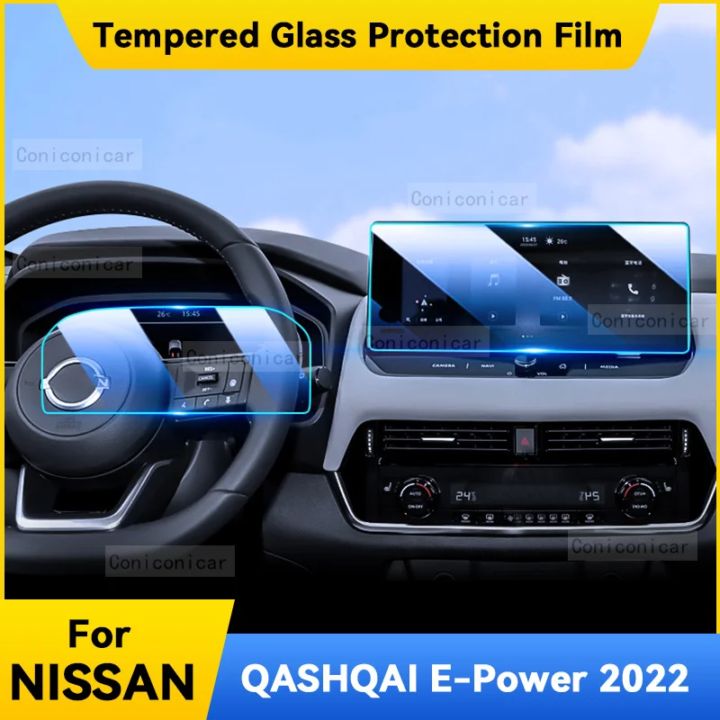 

For NISSAN QASHQAI E-Power 2022 Dashboard Navigation Membrane Car GPS Display Tempered Glass Screen Protective Film Accessories