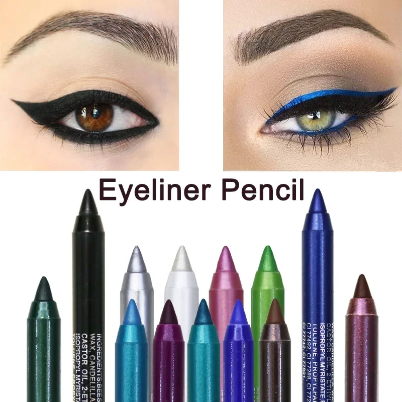 Eye Liner Pencil 6 Colors Long-lasting Waterproof Pigment Blue Brown Black Eyeiner Pen Women Fashion Color Eye Makeup Cosmetic eyeliner pencil