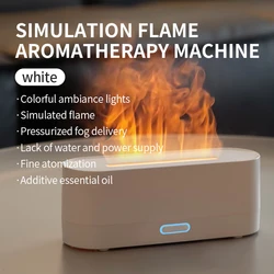 Flame Aroma Diffuser with 7 - Color LED Mood Lighting, 160ml Capacity (White)