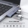 USB to 4 USB 2.0 3.0 5G HUB Multi Port OTG Expansion 4 in 1 Right Side USB Dock Station for PC Laptop Notebook Computer PC Data 2