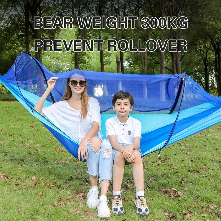 Outdoor Quick-opening Hammock With mosquito Net 1-2 Person Tent Backyard Hammock Camping Anti-mosquito Ultralight Hammock