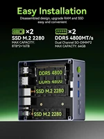 GMKtec NucBox M7 Ultra Mini PC AMD Ryzen 7 PRO 6850U Windows 11 Pro DDR5 32GB 1TB SSD WFi6 BT5.2 RJ45*2 2.5G LAN Gaming Computer 3