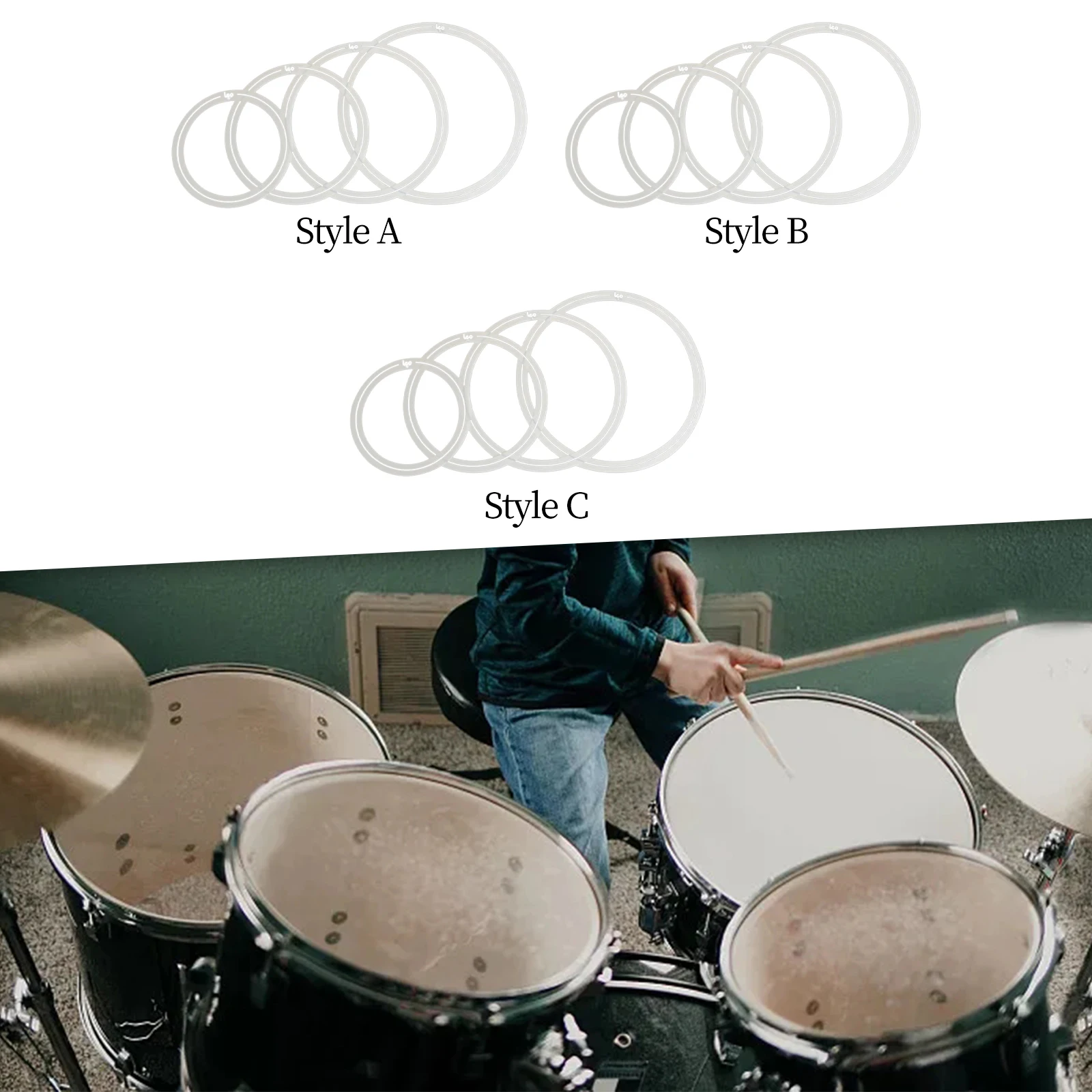 Dampening Drum Mute Rings 4Pieces for Percussion Instrument