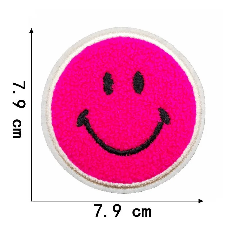 1Pcs Round Expression Smiley Face Patch Clothes Iron on Embroidered Sew Applique Cute Fabric Badge Garment Apparel Accessories 
