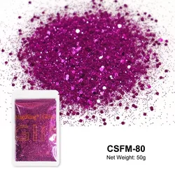 Iridescent White Mermaid Nail Art Glitter Flakes Decoration (50gCSFM - 80)
