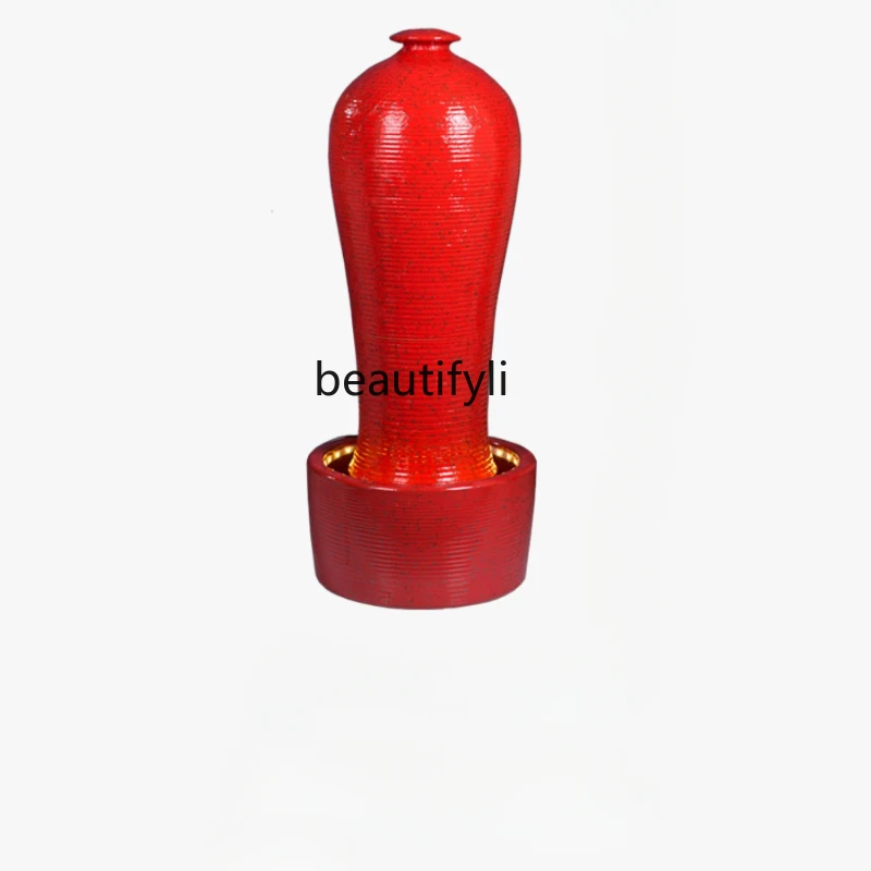 

Ceramic Water Fountain Vase Living Room Club Decoration Floor Landscape Decoration Air Purification Humidification